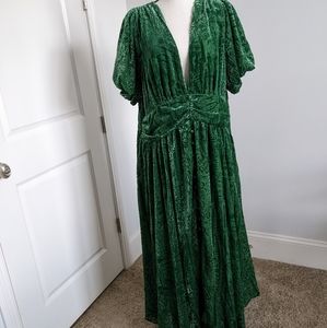 Anthropologie Puff-Sleeved Burnout Velvet Maxi Dress - Somerset style